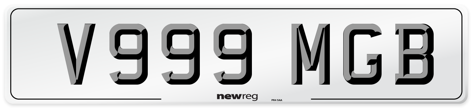 V999 MGB Number Plate from New Reg